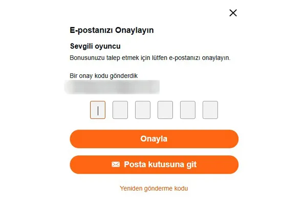 Step 2: email verification